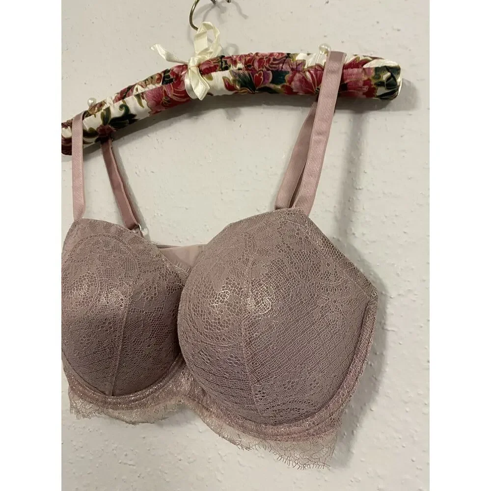 Victoria's Secret SEXY LUX EYELASH Bra Women's 34DDD Dream Angels Purple Lace